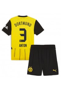 Fotbalové Dres Borussia Dortmund Waldemar Anton #3 Dětské Domácí Oblečení 2024-25 Krátký Rukáv (+ trenýrky)